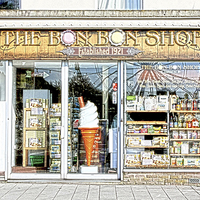 Buy canvas prints of The Bon Bon Shop Torquay by Terri Waters