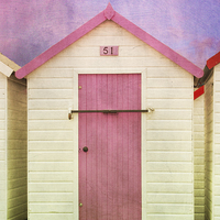 Buy canvas prints of Pink Beach Hut by Terri Waters