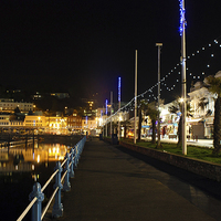 Buy canvas prints of Torquay Victoria Parade At Night by Terri Waters