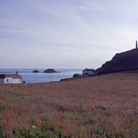Buy canvas prints of View From St Helen's Oratory Cape Cornwall by Terri Waters