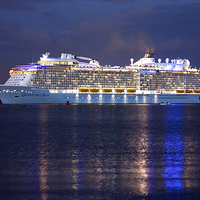 Buy canvas prints of  Quantum of the Seas at Night by Terri Waters