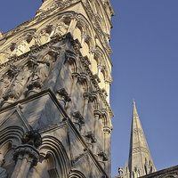 Buy canvas prints of  Salisbury Cathedral West Front And Spire by Terri Waters