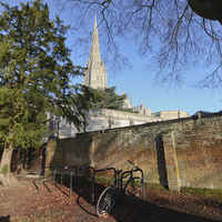 Buy canvas prints of  Salisbury Cathedral Wall by Terri Waters