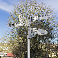 Buy canvas prints of Mylor Signpost by Terri Waters