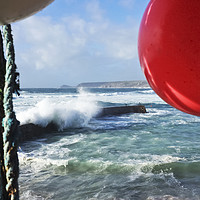 Buy canvas prints of Wave at the Buoys  by Terri Waters