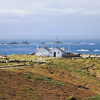 Buy canvas prints of Longships Lighthouse Overlooks Lands End  by Terri Waters