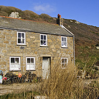 Buy canvas prints of Penberth Stone Cottage by Terri Waters