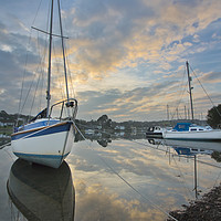 Buy canvas prints of Winter Sunset At Mylor Bridge by Terri Waters