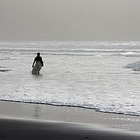 Buy canvas prints of Surfer In The Mist by Terri Waters