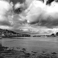 Buy canvas prints of Restronguet Weir In Monochrome by Terri Waters