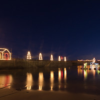 Buy canvas prints of Mousehole Christmas Lights by Terri Waters