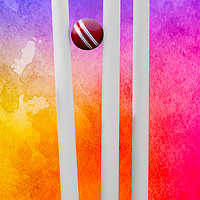Buy canvas prints of Colourful Cricket Stumps by Terri Waters