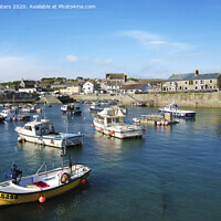 Buy canvas prints of Porthleven Inner Harbour Boats by Terri Waters