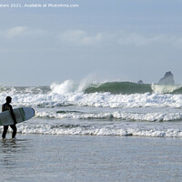 Buy canvas prints of Surfing To Bawden Rocks by Terri Waters