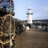 Buy canvas prints of Fishing Pots on Smeaton's Pier St Ives by Terri Waters