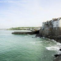 Buy canvas prints of High Tide at Bamaluz Beach St Ives by Terri Waters