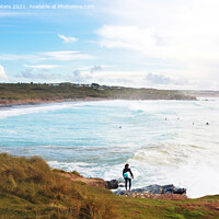 Buy canvas prints of Surfing Godrevy by Terri Waters