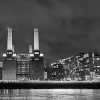 Buy canvas prints of Battersea Power Station at night by Alasdair Preston