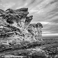 Buy canvas prints of Cove Harbour Rock Black and White by Alasdair Preston
