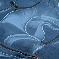 Buy canvas prints of Ice Puddle Blues by DEE- Diana Cosford