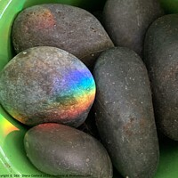 Buy canvas prints of Natural Prism of light on river washed pebbles. by DEE- Diana Cosford