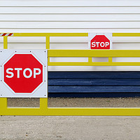 Buy canvas prints of Going Nowhere Lifeboat Stop Notices to all by DEE- Diana Cosford