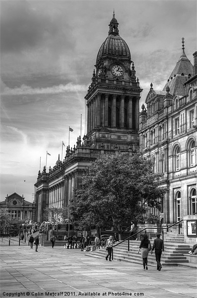 Leeds Town Hall B&W Picture Board by Colin Metcalf
