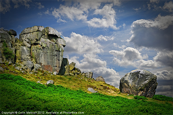 The Cow and Calf Rocks Picture Board by Colin Metcalf