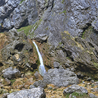 Buy canvas prints of  Gordale Scar Waterfall by Colin Metcalf