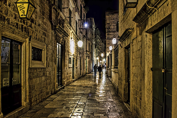  Dubrovnic at night Picture Board by Colin Metcalf