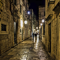 Buy canvas prints of  Dubrovnic at night by Colin Metcalf