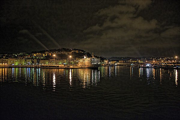  Ancona harbour at night. Picture Board by Colin Metcalf