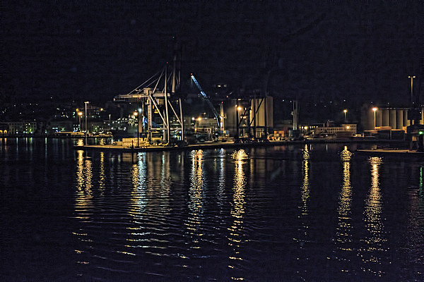  Ancona harbour at night. Picture Board by Colin Metcalf