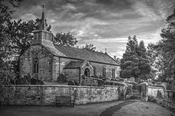 Saint Aidan's Church, Gillamoor. (Mono). Picture Board by Colin Metcalf