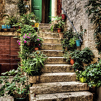 Buy canvas prints of Courtyard Steps by Colin Metcalf