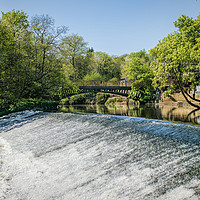 Buy canvas prints of Newlay Top Weir and Pollard Bridge by Colin Metcalf