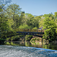 Buy canvas prints of Newlay Top Weir and Pollard Bridge by Colin Metcalf