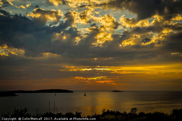 Sunset over the Adriatic Picture Board by Colin Metcalf