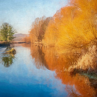 Buy canvas prints of Winter Sun on the Aire by Colin Metcalf