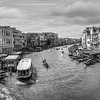 Buy canvas prints of Canale Grande in Mono by Colin Metcalf