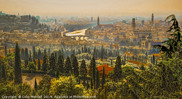 Verona Panorama Framed Mounted Print by Colin Metcalf