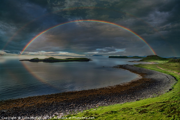 Rainbow Over Skye Picture Board by Colin Metcalf