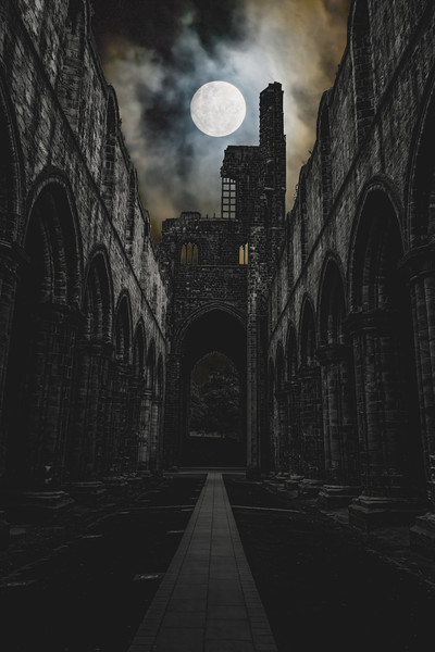 Abbey by Moonlight Picture Board by Colin Metcalf