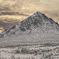 Buy canvas prints of Buachaille Etive Mor "snow" by Geo Harris