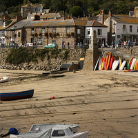 Buy canvas prints of Mousehole Harbour. by Linsey Williams