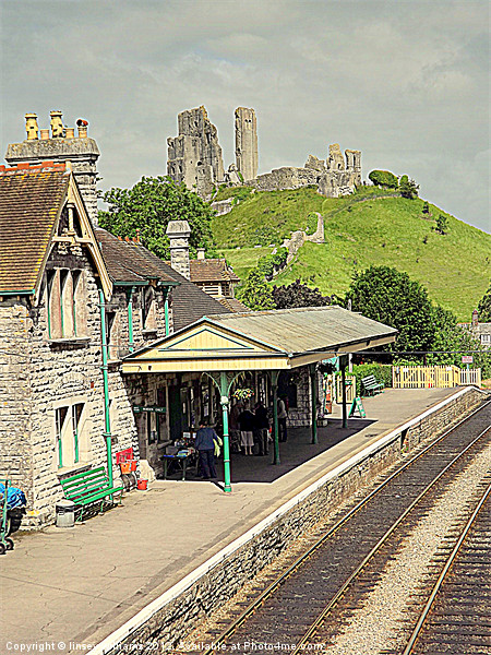 Corfe castle steam railway station Picture Board by Linsey Williams