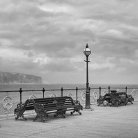 Buy canvas prints of Swanage Pier Black And White by Linsey Williams