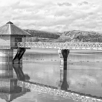 Buy canvas prints of  Cropston Reservoir Black And White by Linsey Williams