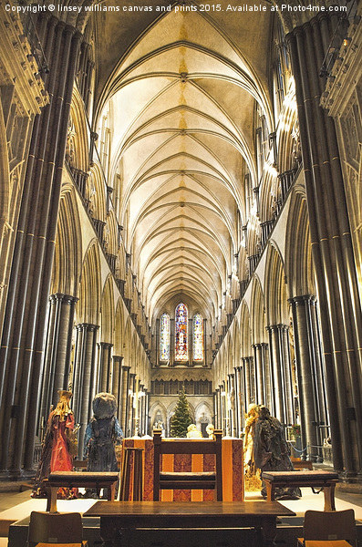  Salisbury Cathedral At Christmas Time Picture Board by Linsey Williams