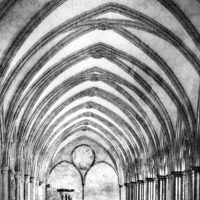 Buy canvas prints of Salisbury Cathedral Cloisters  by Linsey Williams